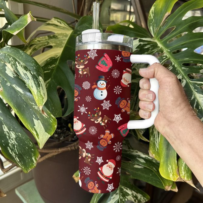 Winter Wonderland Christmas Custom Stanley Quencher 40oz Stainless Steel Tumbler With Handle - Image 3