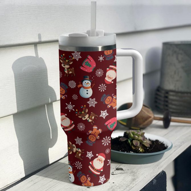 Winter Wonderland Christmas Custom Stanley Quencher 40oz Stainless Steel Tumbler With Handle - Image 2
