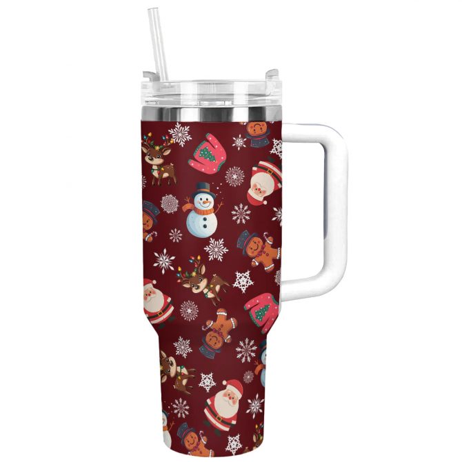 Winter Wonderland Christmas Custom Stanley Quencher 40oz Stainless Steel Tumbler With Handle
