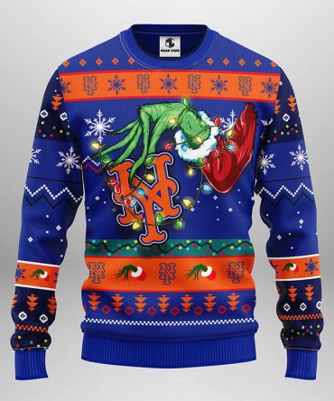 New York Mets Grinch Ugly Christmas Sweater