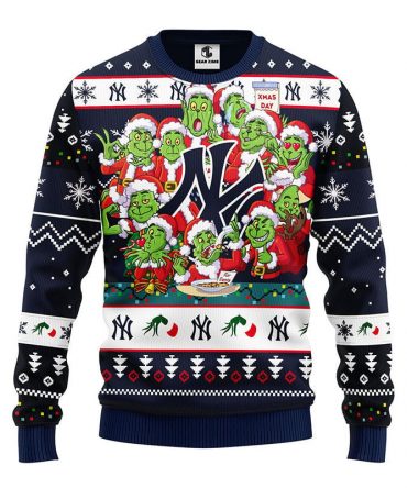 New York Yankees 12 Grinch Xmas Day Ugly Christmas Sweater