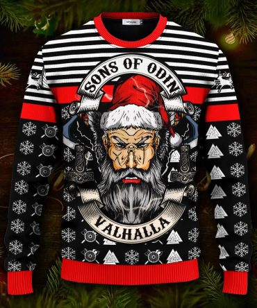 Sons Of Odin Valhalla Viking Ugly Christmas Sweater