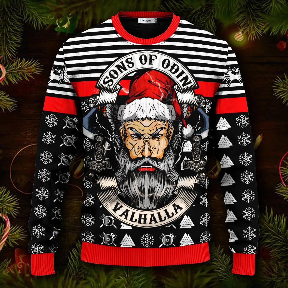 Sons Of Odin Valhalla Viking Ugly Christmas Sweater